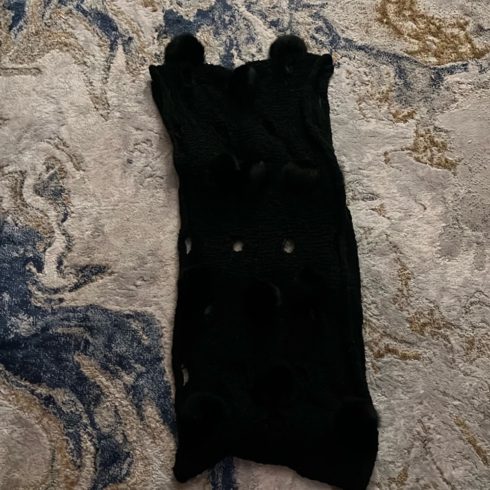 Wool and Rabbit Fur Scarf - Picture 2 of 8